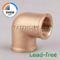 Lead-free brass straight elbow fitting / full bore fitting